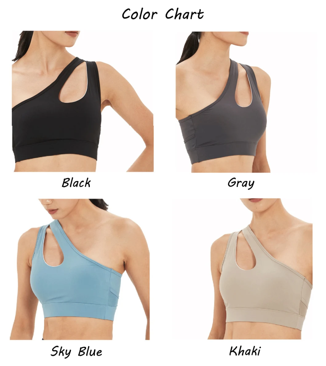 Ribbed Sport Woman One Shoulder Strappy Suppliers Women Fitness Yoga Top Women Clothing Sports Bra