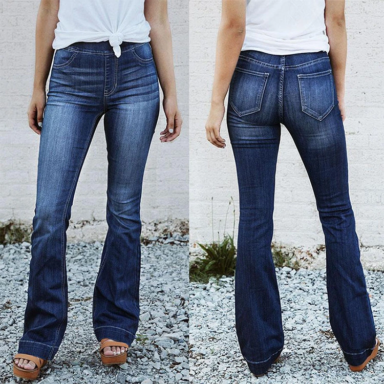 Factory Made Womens Jeans High Waist Jeans Slim Ladies Female Wash Denim Bottom Jkt-265