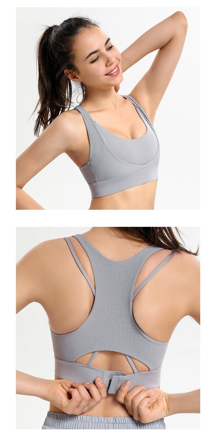 Wholesale Racer Back White Sublimated Sports Bra Custom Strappy Back Thin Strap Sports Bra