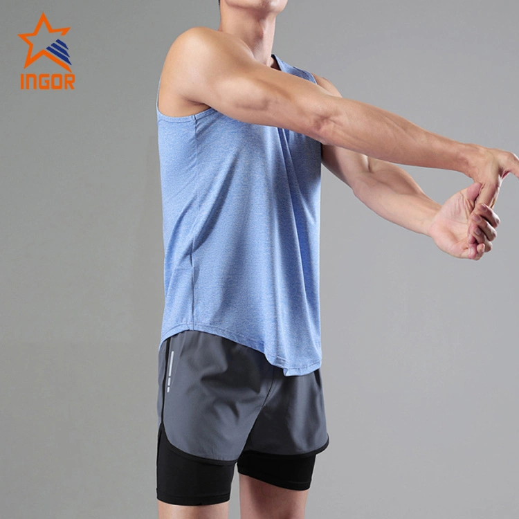 Ingorsports Gym Wear Manufacturers Custom Activewear Sports Vest Men′s Fitness Training Moisture-Wicking Men′s Loose Quick Dry Vest